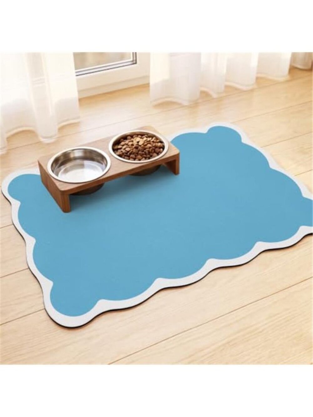 Dog Food Mat Blue 20" x 12" for Cats and Dogs